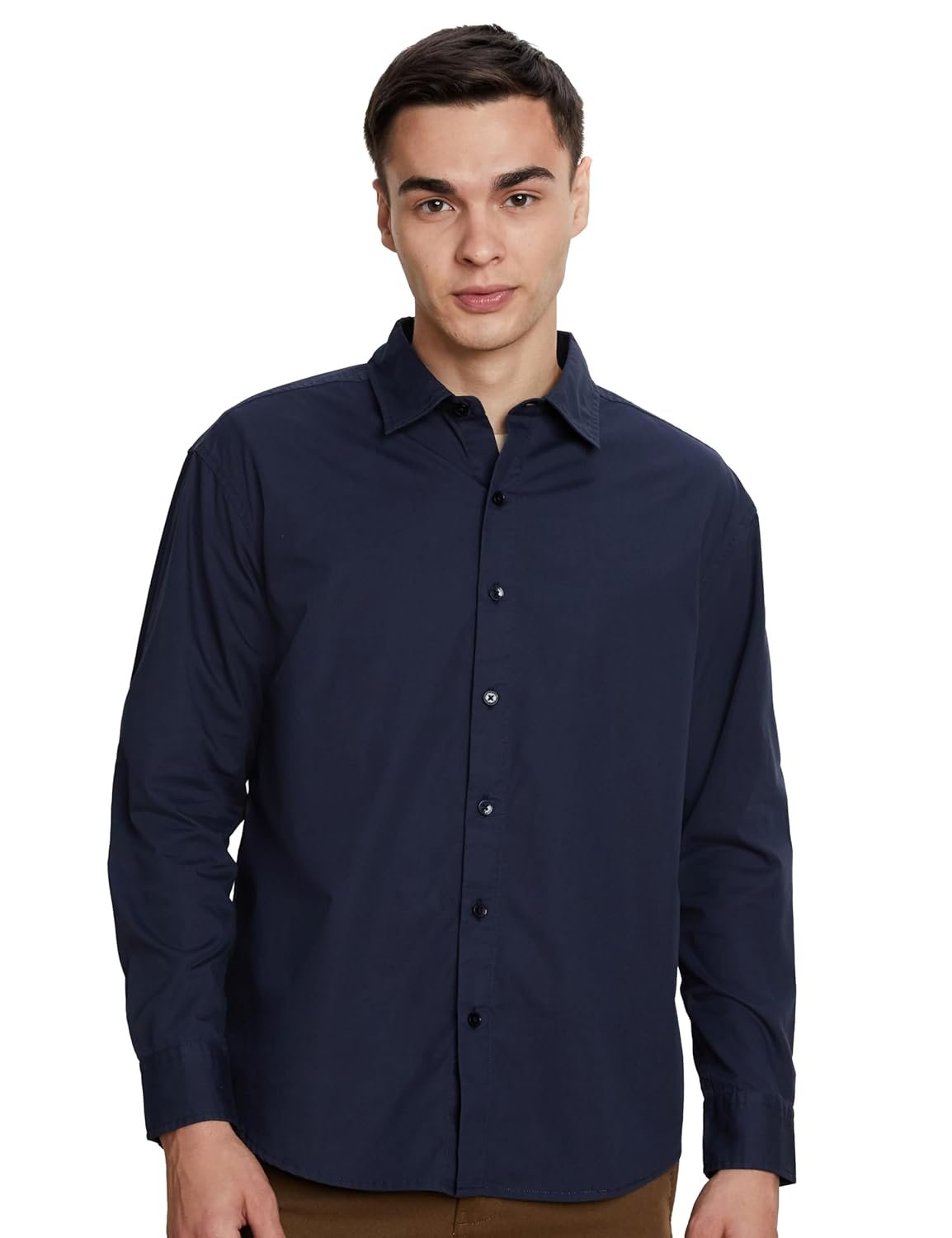 Amazon Brand - Symbol Men's Solid Oversized Cotton Casual Shirt | Plain | Full Sleeve (Available in Plus Sizes)