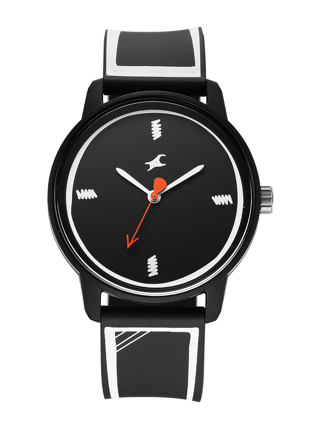 Fastrack Tees Zine with Black Dial Black Silicon Strap Watch for Unisex - 38145PP05W
