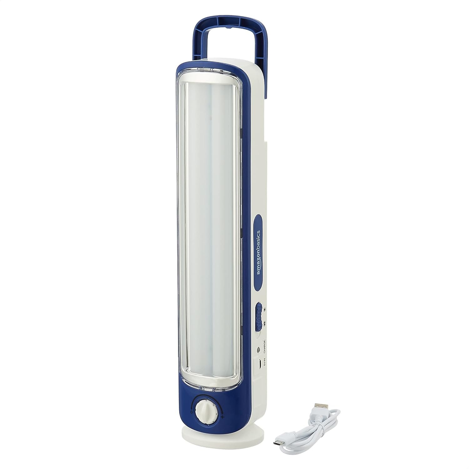 amazon basics Glow 180 Degree Rechargeable Led Light, Blue, White