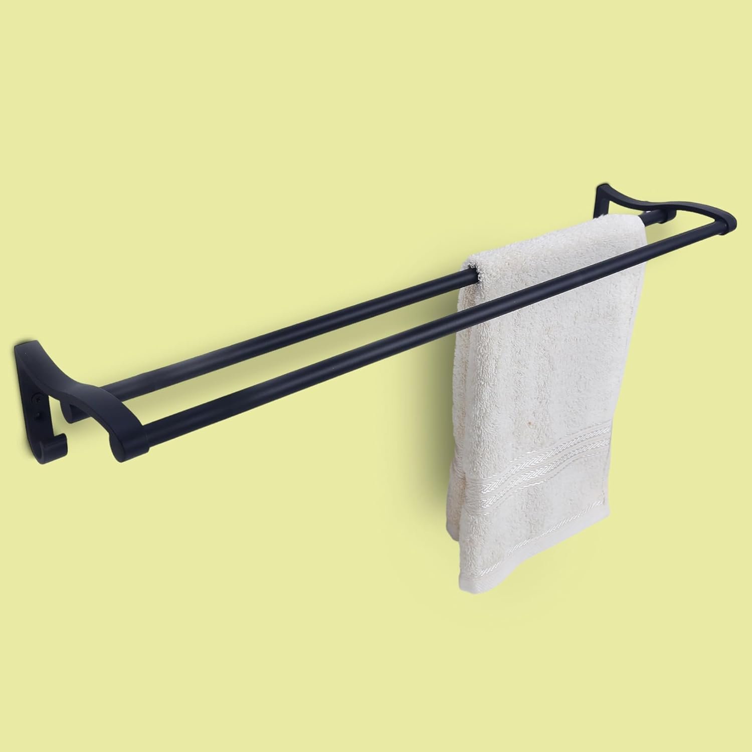 Stainless Steel Towel Rack for Bathroom – Wall Mounted, Rust-Resistant Towel Bar for Bath & Kitchen – Space Saving Modern Towel Holder (24 Inch-Black Finish, Pack of 4)