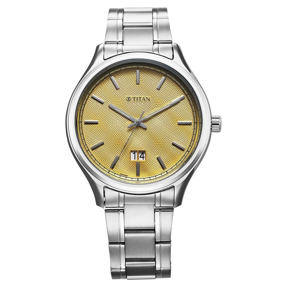 Titan Palette of Colours Quartz Yellow Dial Watch for Men
