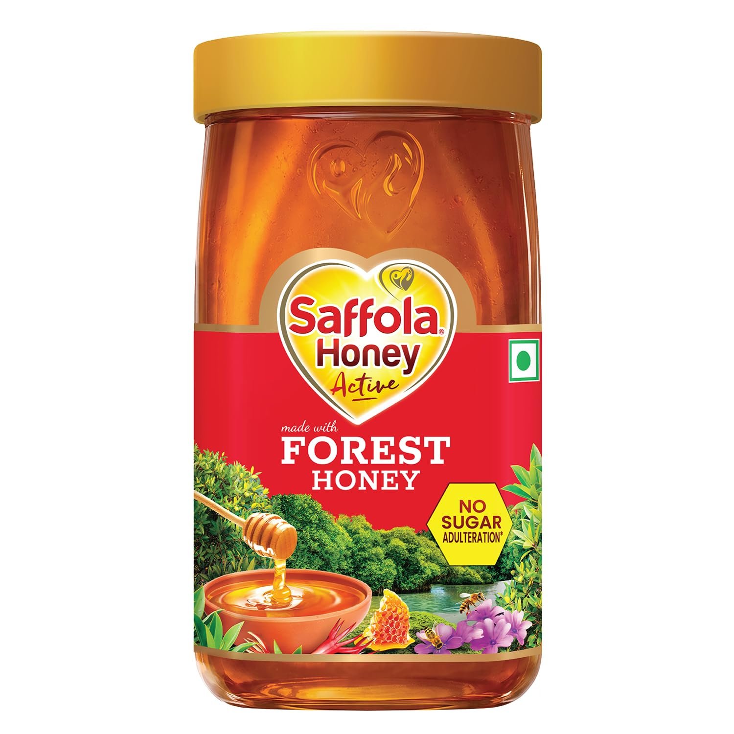 Saffola Honey Active, 1kg, Made with Forest Honey, Pure Honey, No sugar adulteration, Natural Immunity booster