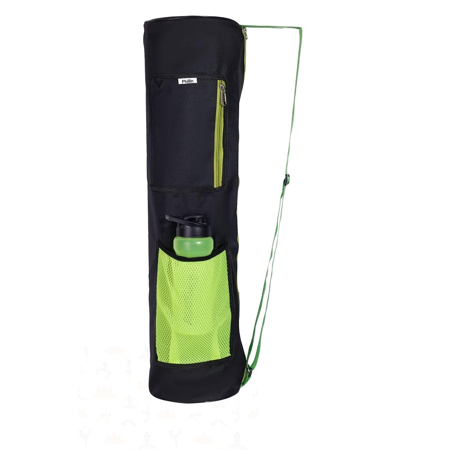 Yoga Mat Cover Bag with Adjustable Shoulder Strap Waterproof Yoga Mats Carry Bags fit for 4mm to 8 mm Yoga Mat for Women and Men Zipper Mats Bag's for Meditation Mat (Neon)