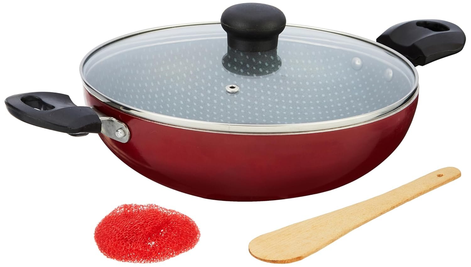 Crystal Polka Series Non Stick Kadai with Induction Base - 240 Mm