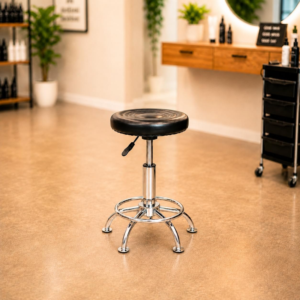 NGFC Doctor Stool with Adjustable Height, with Solid Iron Rod Sitting Round Stools for Home/Office/Indoor/Outdoor Size- 45 cm