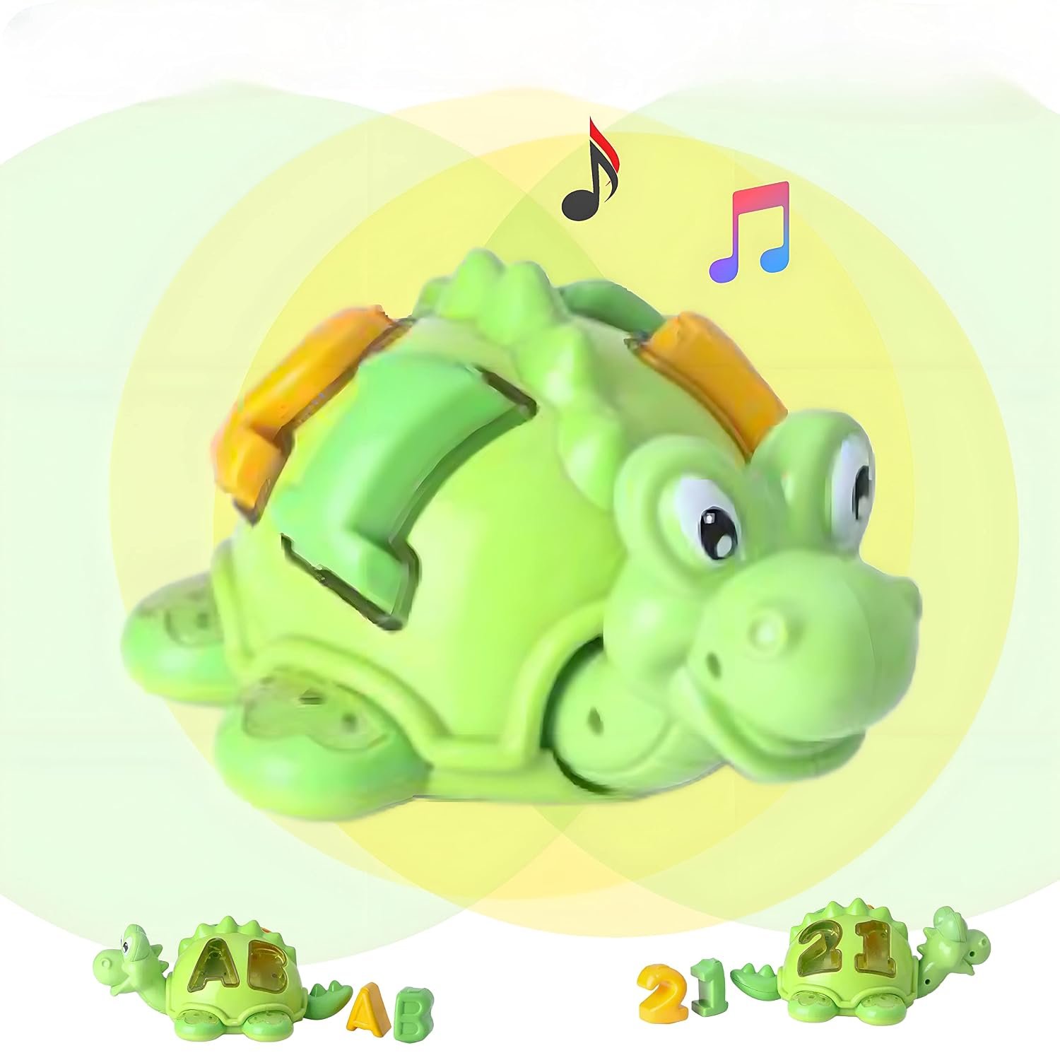 COSMOBABY Plastic Cute Dino Bump and Go Toy, Green