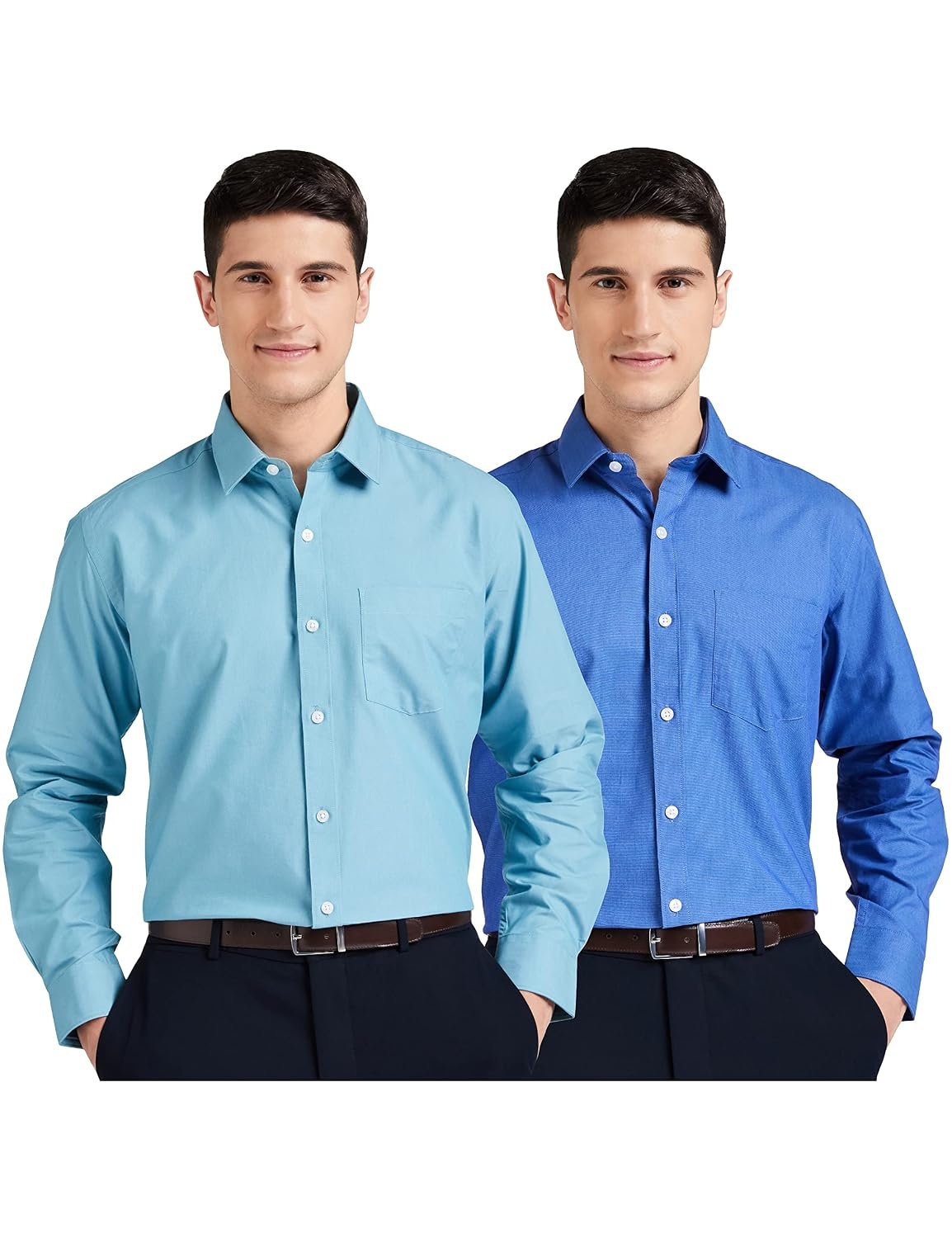 Amazon Brand - Symbol Men's Cotton Formal Shirt | Plain | Full Sleeve - Regular Fit (Available in Plus Sizes)