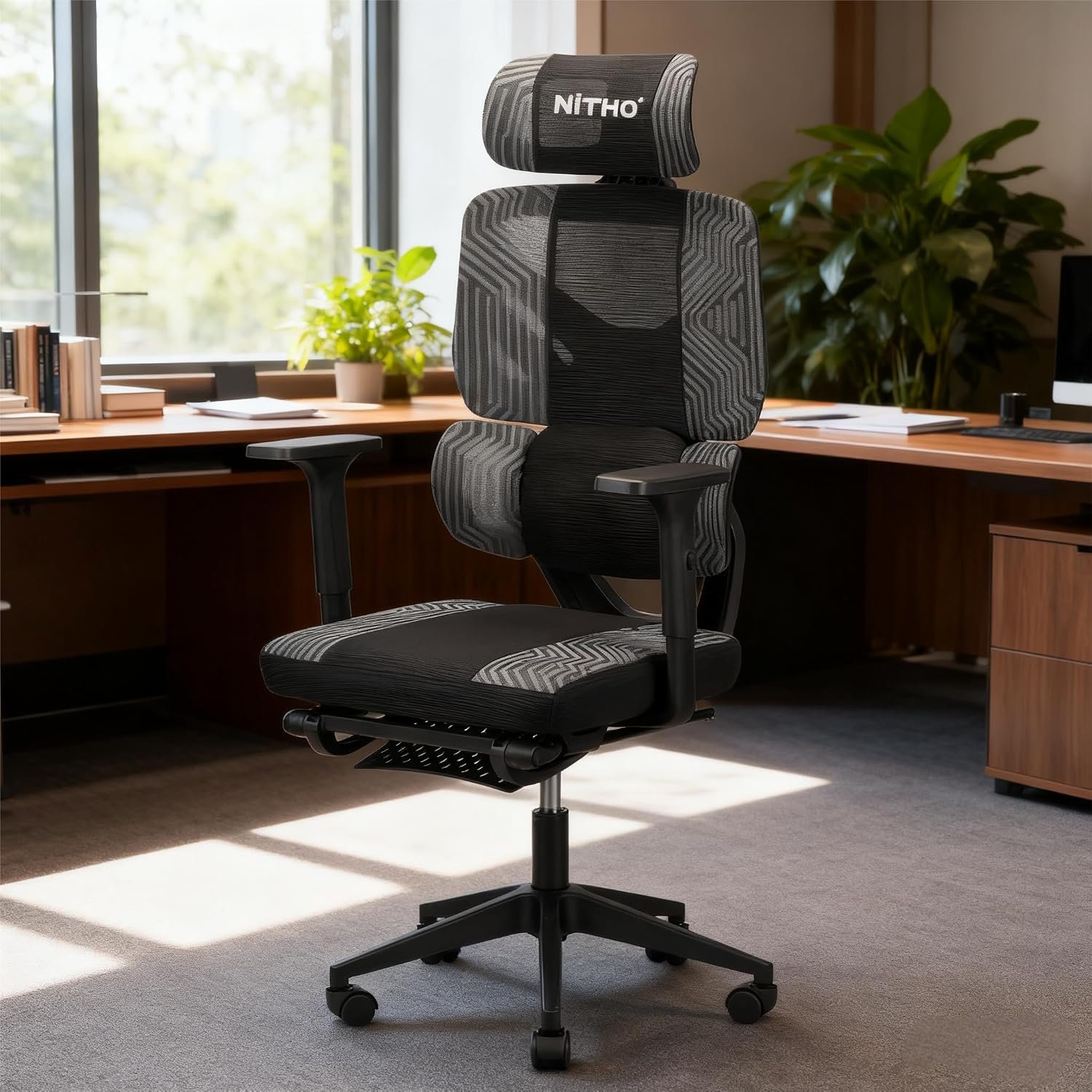 NiTHO Matrix V2 Series Ergonomic Mesh Gaming Office Chair | Lumbar Back Support Computer Desk Chair with Adjustable Armrests, Rocking Recline & Height Adjustable Swivel Chair for Work or Gaming, Black