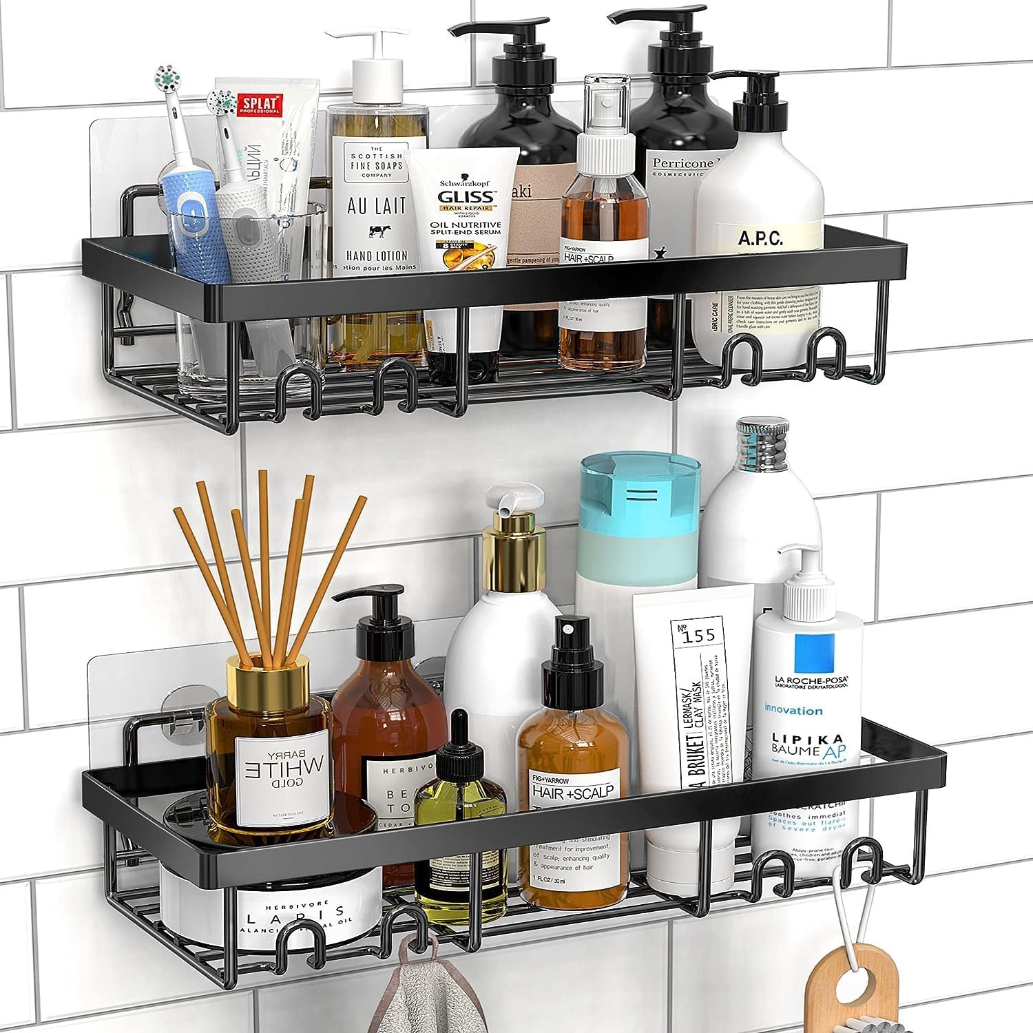 Boniry 2 Pcs Bathroom Shelves | Self Adhesive Bathroom Organiser Without Drill | Multi Purpose Use Bathroom Organizer | Ideal Bathroom Accessories