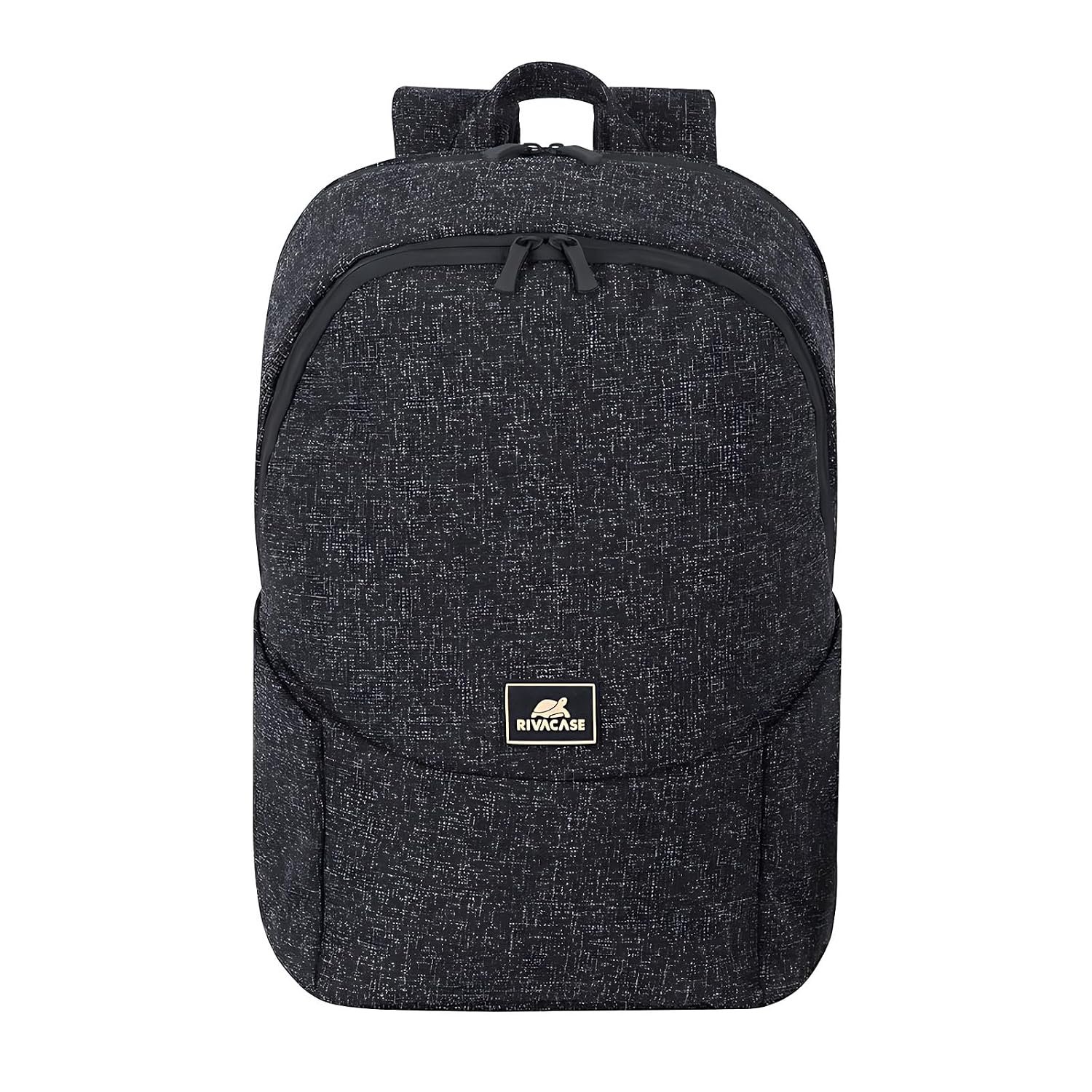 RivaCase Anvik Lightweight Urban Backpack 7962 Water Resistant Tweed Fabric Dual Zipper Backpack 2 Main Compartments Bottle Pocket Accessories Pockets Padded Shoulder Strap fits Laptops Upto 15.6"