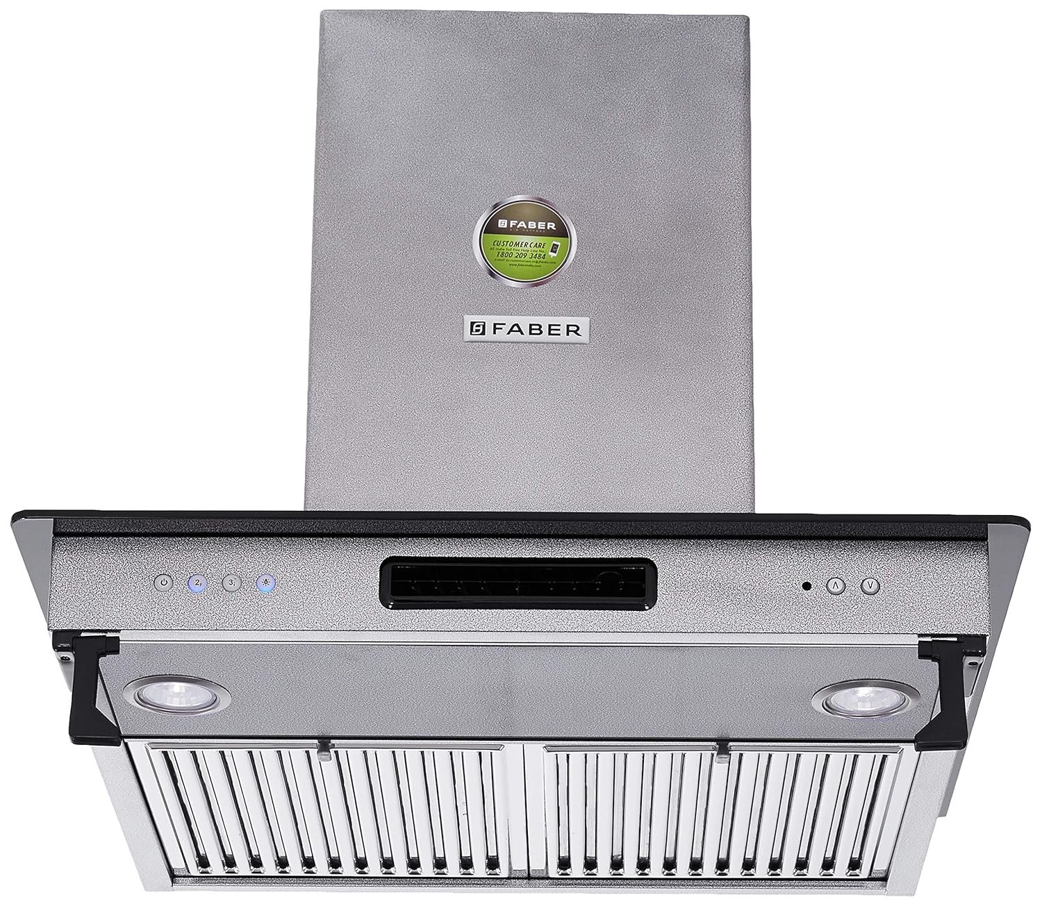 Faber 60 cm 1000 m³/hr Straight Glass Kitchen Chimney (HOOD 3N1 AEROSTATION GLAMOUR FT AS LTW60, 2 Baffle Filters, Antique Silver)