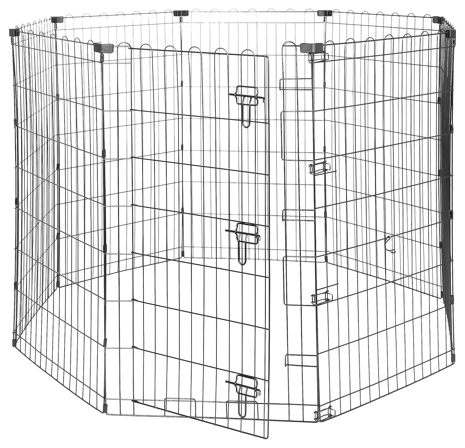 amazon basics Foldable Metal Pet Dog Exercise Fence Pen With Gate - 60 x 60 x 42 Inches