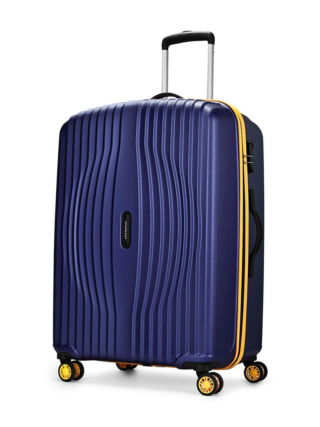 Aristocrat Vortex Plus Blue Large Hard Luggage 76cm Check-in Trolley Bag with 8 Wheels