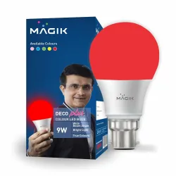 MAGIK Deco Plus 9 W (Red) LED Bulb | B22 Base | Decorative Light for Home, Festive & Party Ambience | Energy-Efficient & Long-Lasting | Pack of 1