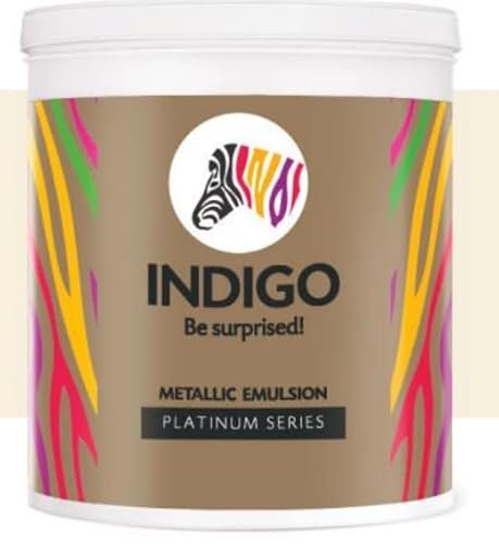 Indigo Metallic Emulsion Platinum Series – Sparkling Metallic Texture Wall Paint | Water-Based | Anti-Fungal & Algae Resistant | Interior & Exterior Use | 10 L Maroon