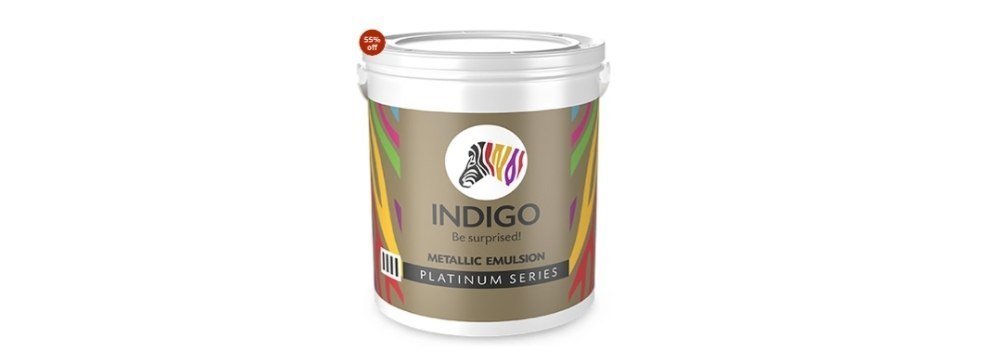 Indigo Metallic Emulsion Platinum Series – Sparkling Metallic Texture Wall Paint | Water-Based | Anti-Fungal & Algae