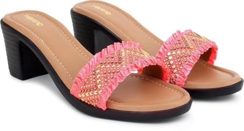 Action Women's Knitted Mule Sandals| Block Heel 10cm| Peep-Toe DesignBeige