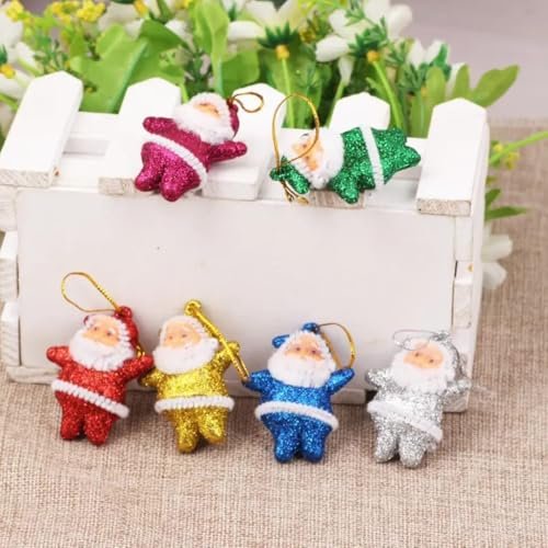 6Pc Glitter Santa Christmas Decoration Combo Pack | Items for Home & Office | Festive Hangings, Foam Ornaments | PoPo Toys ®