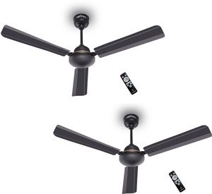 DIGISMART Storm | BLDC Motor | Remote Control | Energy Saving | Silent Operation with 5 Year Warranty BLDC Motor with Remote 1200 mm Ceiling Fan (5 Star | Dark Brown | Pack of 2)