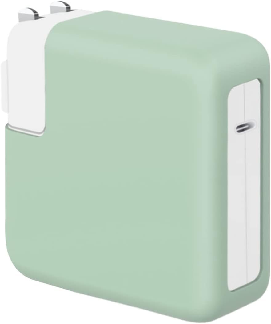 Techmount Silicone Protective Cover for 29W/30W/35W MacBook Adapter Compatible with MacBook Air M2 M1 13 inch Models A2681 A2337 A2179 2020 (NOT FIT with Any Other Adapter) (Light Green)