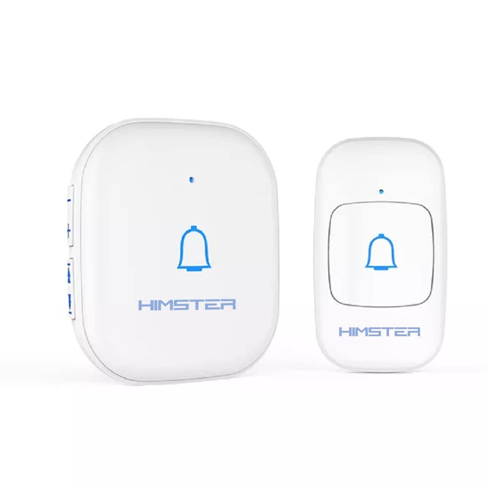 Wireless Doorbell, Waterproof Door Bell Chime Kit Alarm for Home at Over 1000 Feet Range Operating with 56 Melodies, LED Flash, 7 Levels Adjustable Volume (White 1 Transmitter & 1 Receiver)