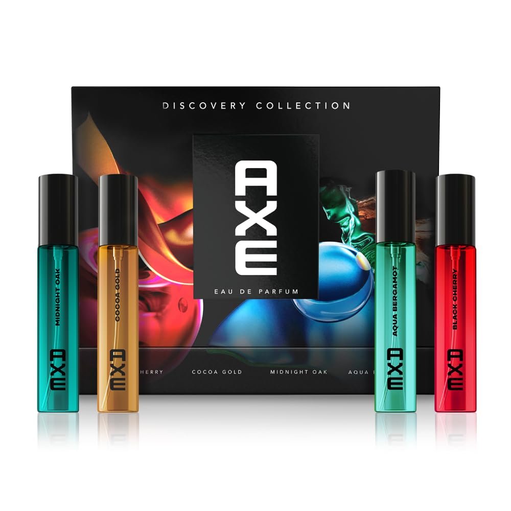 Axe Perfume Gift Set for Men | 4 Premium Fragrances | 12Hr Long Lasting | AXE EDP Mini Set 4x15ml | Premium fragrance gifting