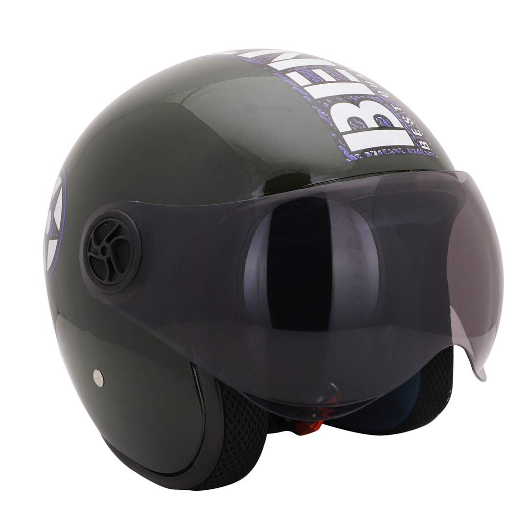 Sage Square Two Wheeler ISI Marked Guardian Cruiser Open face Helmet for Unisex Adult (Extra - XL, Green Gloosy), ABS