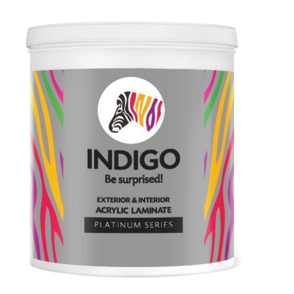 Indigo Acrylic Laminate Platinum Series | Durable Acrylic Laminate Semi-Gloss Finish – AL 7 | Premium Paint | Semi-Gloss finish | 4 Liters | AL 7