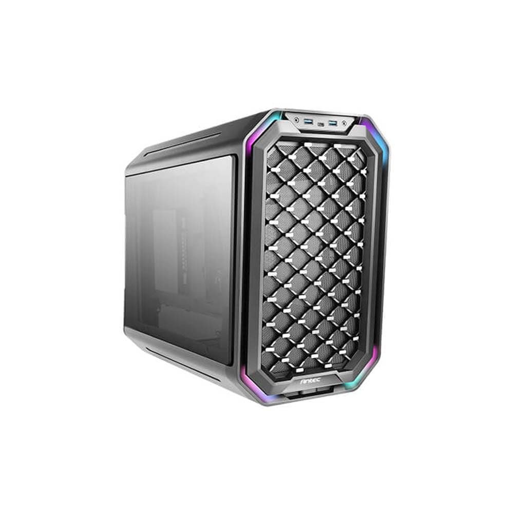 Antec Dark Cube Mid-Cube Gaming Cabinet I Computer Case - Black I Support M-ATX, ITX Motherboard with Glass Side Panel (0-761345-80034-1)