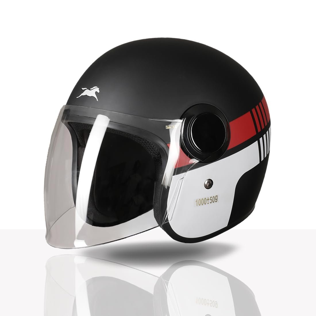 TVS Silk Route Helmet for Men & Women | Vintage Open Face Helmet with Clear Visor | ISI & DOT Certified | ABS Shell | EPS Liner |