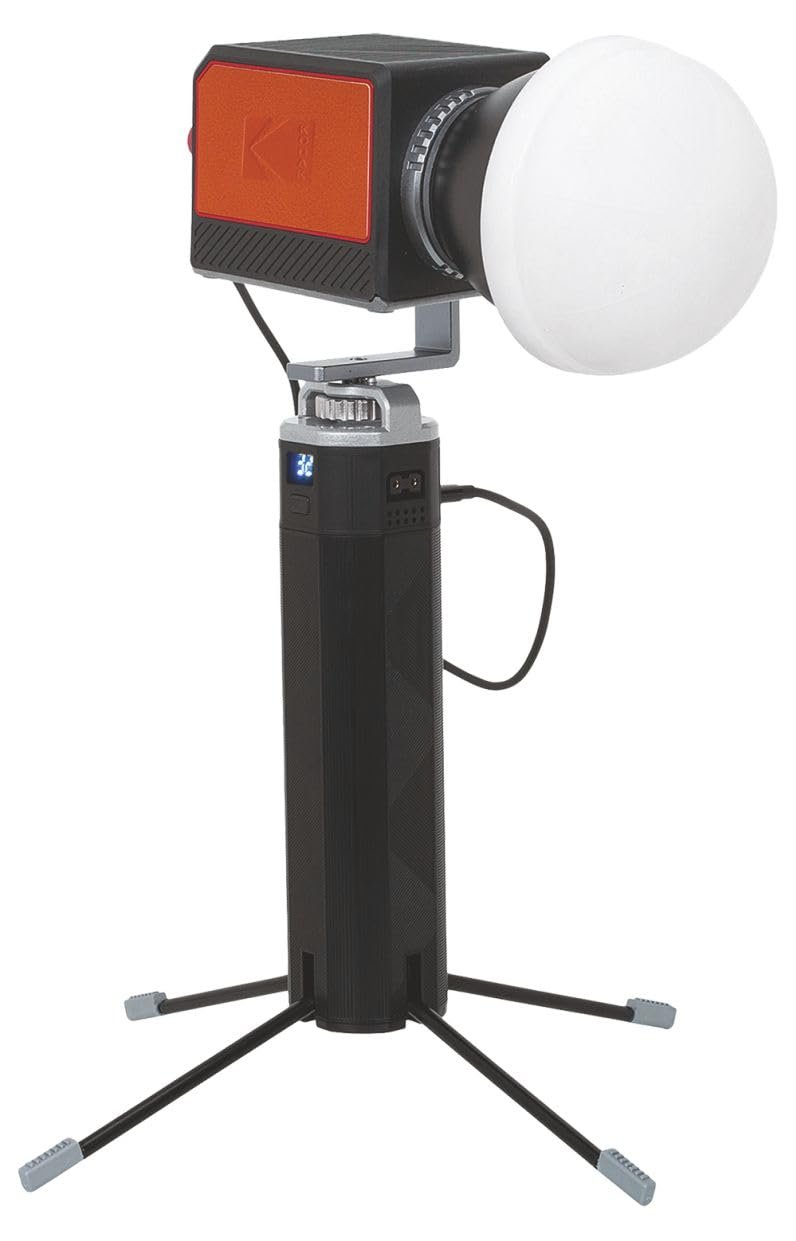 KODAK V105 Video Light with Energy Bar & Adjustable Color Temp 2800K-6800K|90 CRI |Power Supply Type-C Port|3 Lighting Effects|Ideal for Photography & Videography|100 Watt