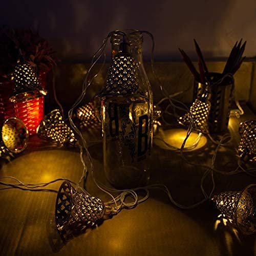 Lexton 7M Bell-Shaped LED Lights for Diwali Decoration, Indoor and Outdoor Home Decoration (16 Yellow Bells, Multicolor)