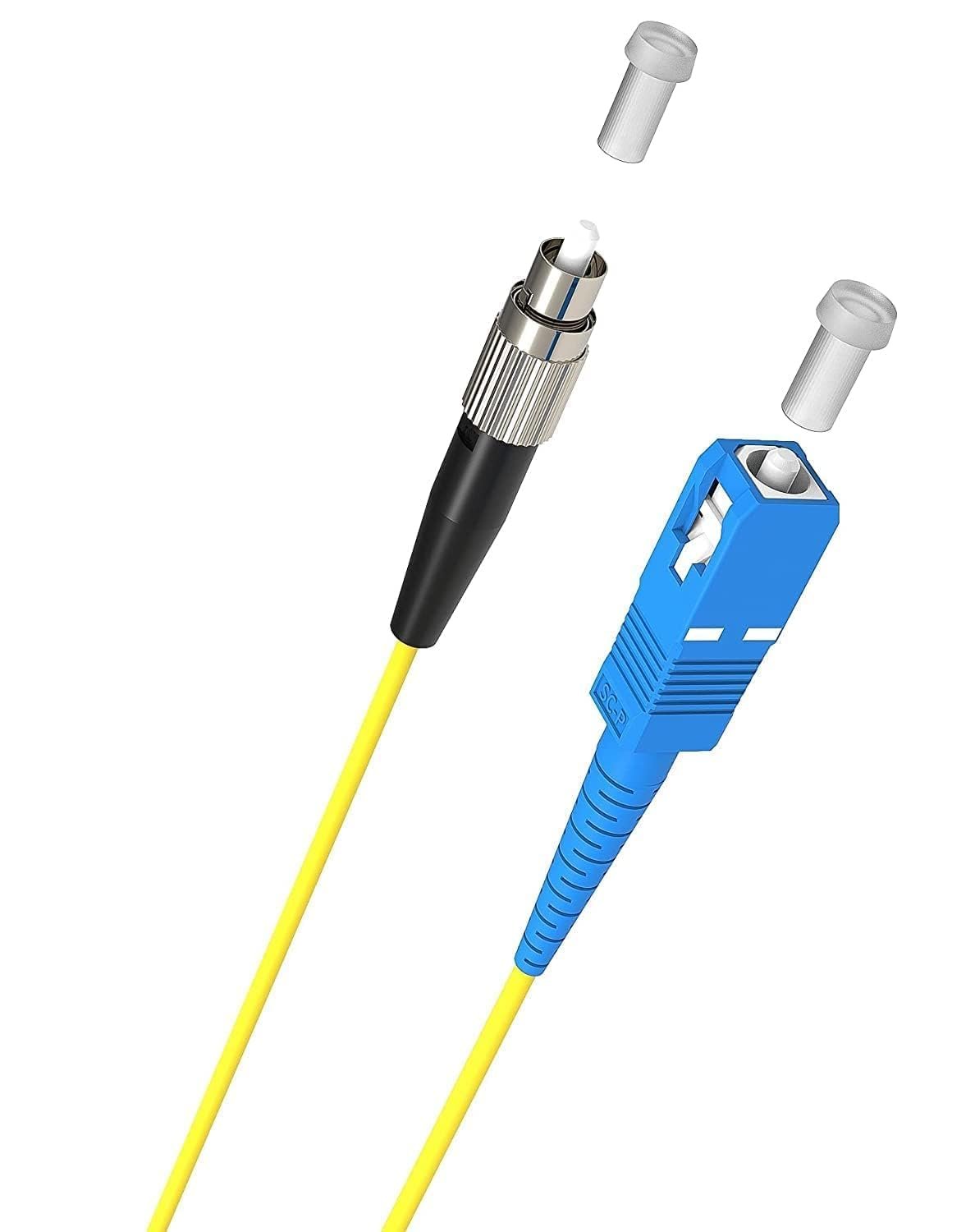 Madhabi 3M SC to FC Singlemode Fiber Optic Patch Cord – Simplex 9/125µm Jumper Cable with Yellow Jacket, High-Speed Data Transmission and Internet Connectivity for Network, Router and Telecom Devices