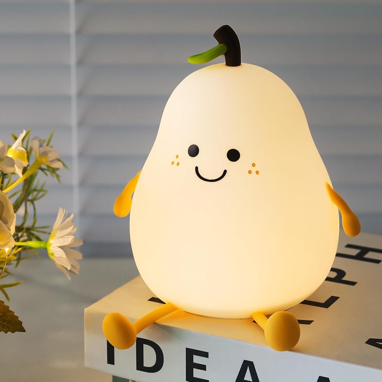Zollyss Puppy Dog Night Light, USB Rechargeable, Touch Control LED Lamp with Timer, Colour Changing, BPA-Free Silicone (Pear Shaped)