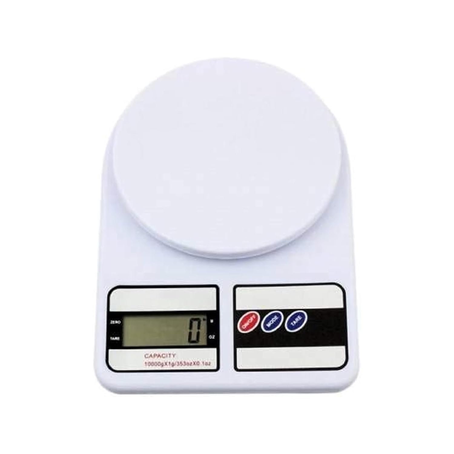 Sulfar Digital Kitchen Weighing Scale 10Kg Capacity with Backlit Display | High Precision Electronic Weight Machine with Tare Function | Food, Baking & Multipurpose Use | White