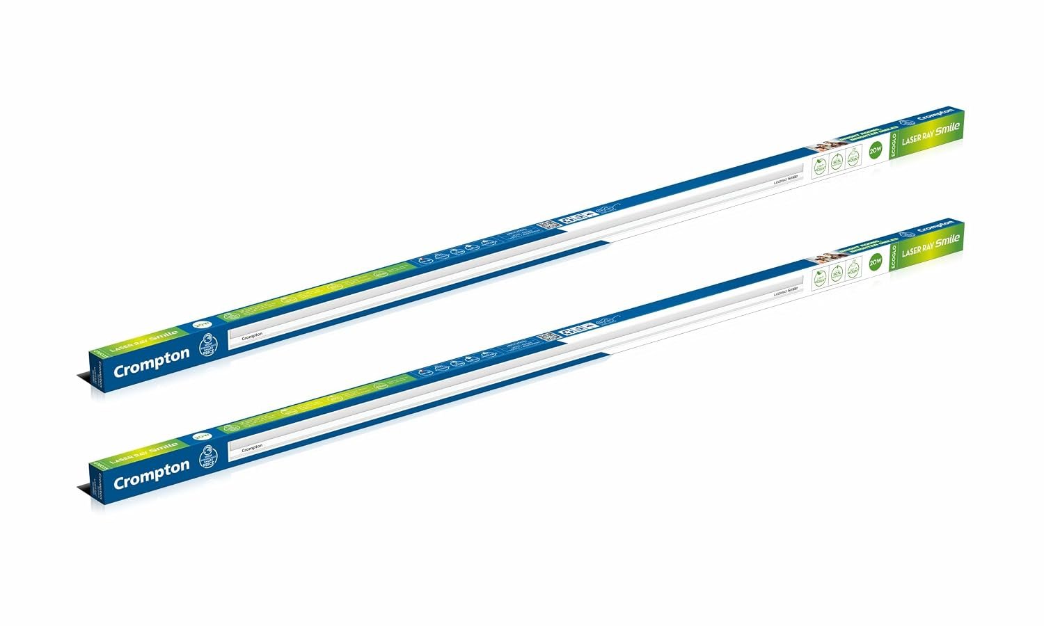Crompton Laser Ray Smile 20W LED Batten, 4 Feet | 6500K, Pack of 2
