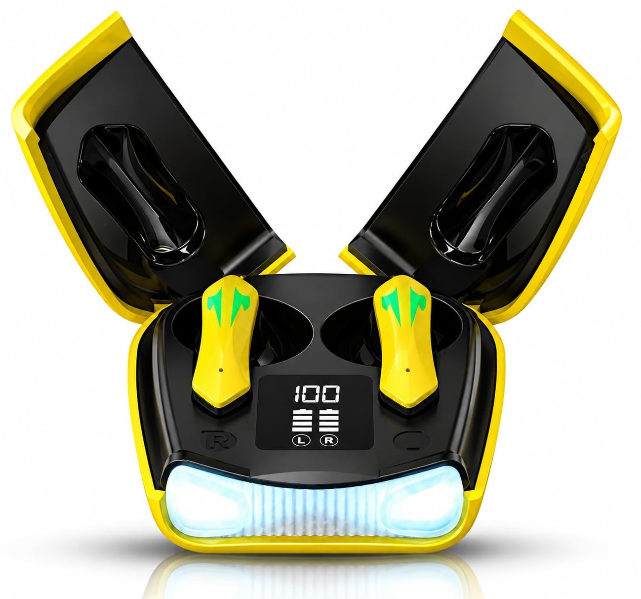 KS35 Wing TWS Earbuds | 40 Hrs of Playtime | Bluetooth v5.4 with AI-ENC | 45ms Low Latency Gaming Buds (Yellow)