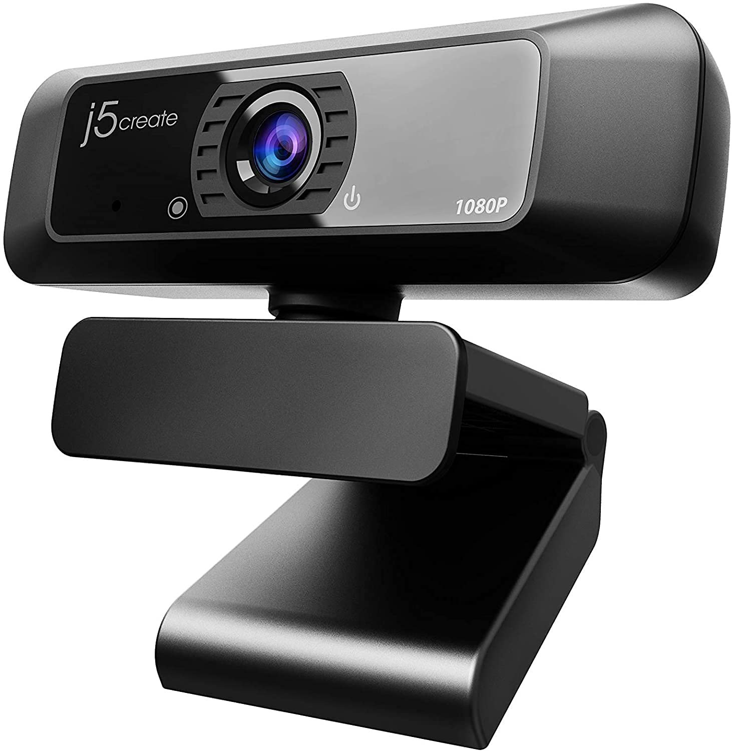 j5create Full HD 1080p USB Webcam for PC with Microphone, 30fps, H.264, 360° Rotation, F/2.4 Low-Light Lens, Clip & Desk Mount, Plug & Play for Zoom, Microsoft Teams, Google Meet & Skype