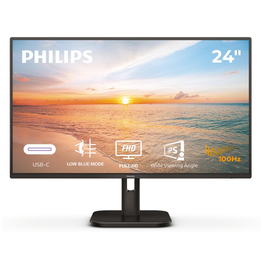 PHILIPS 24E1N1300A/94 24' Full HD Monitor | USB-C Connectivity | 100Hz | 1ms Response