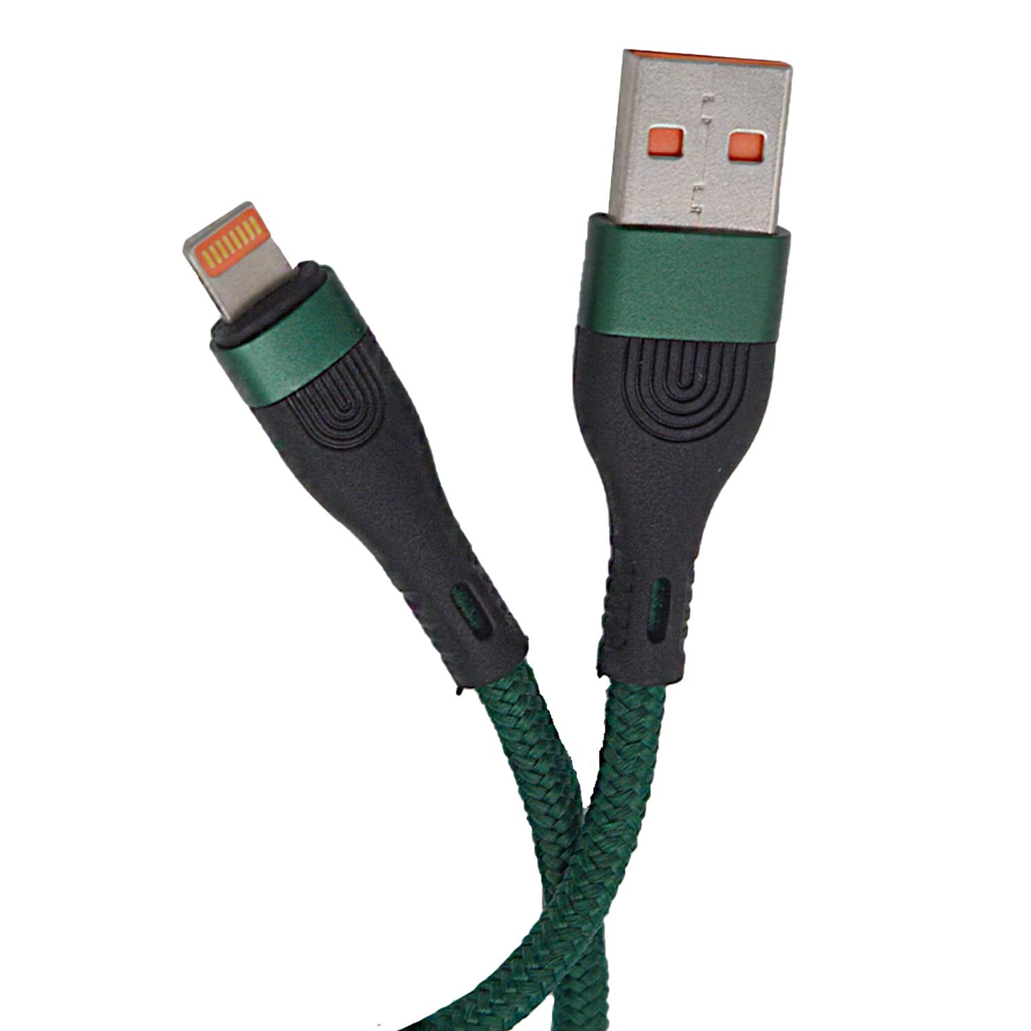 SYGA USB Cable for Apple iPhones, 6A, Green - 2 Meters