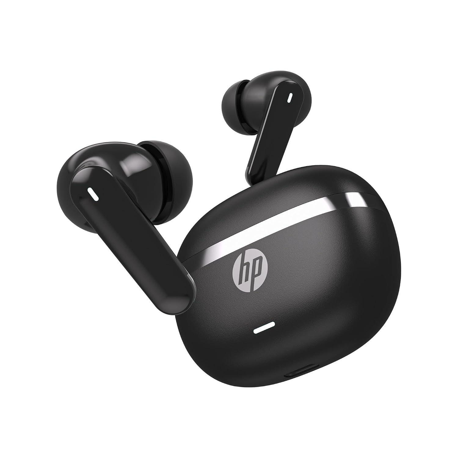 HP H160 Wireless Earbuds; Upto 40 Hours Playtime; Fast Charge; Water-Resistant; 4 Mic; Compatible with Tablets, Smartphones, PCs, and Other Devices with Bluetooth, 1 Year Warranty, Black (D69YZAA)