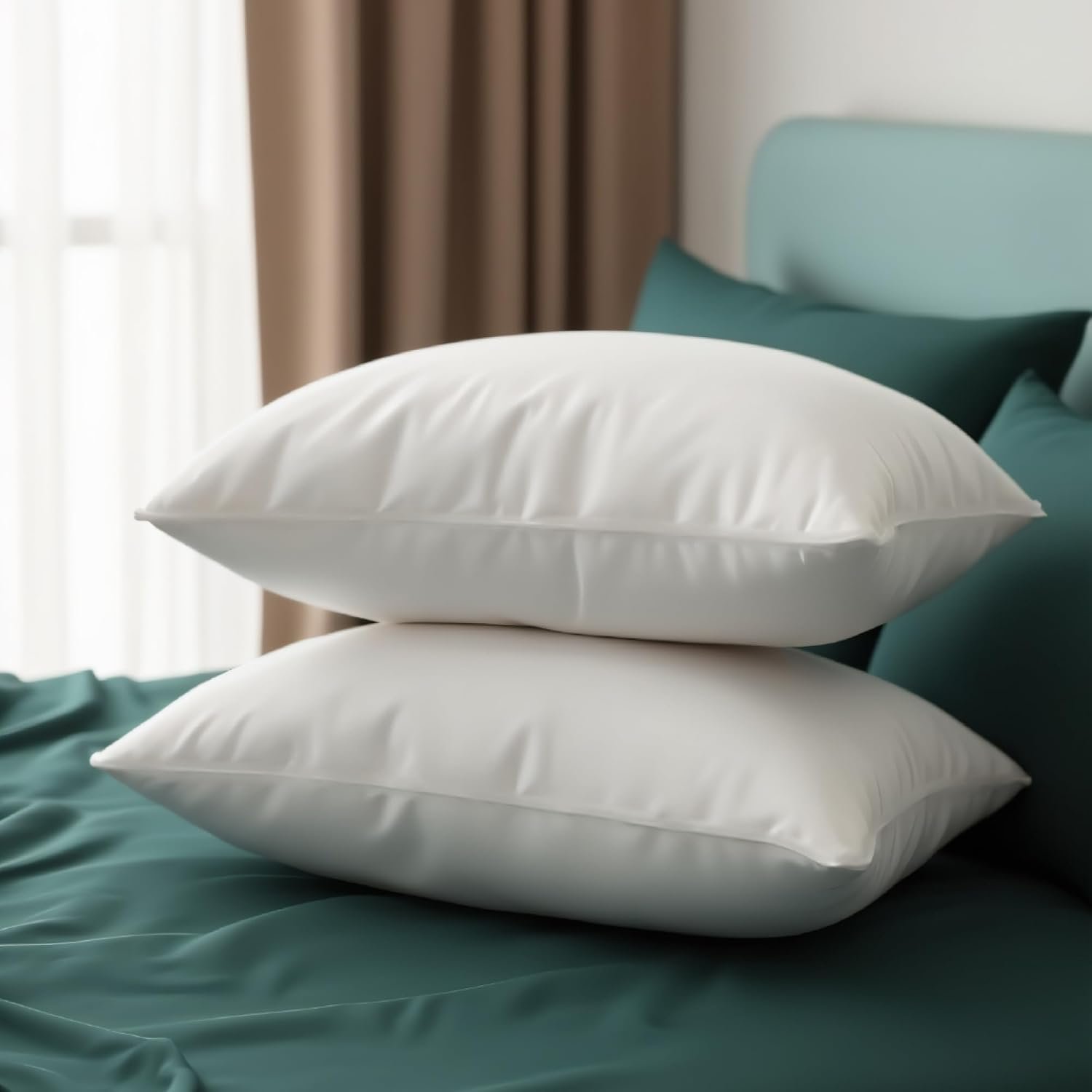 Fresh Essential Hollow Fiber Sleeping Pillow | Soft & Fluffy Support | White | 27 x 17 Inch | Pack of 2