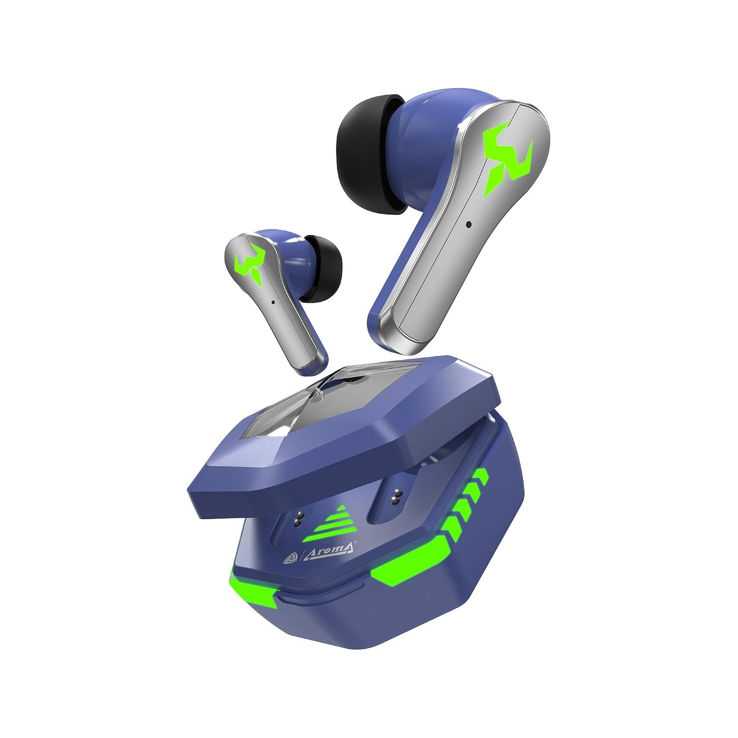 AROMA NB126 Axis Upto 50 Hours Playtime* Fast Charging RGB 45Ms Latency True Wireless Bluetooth v5.4 Gaming Earbuds