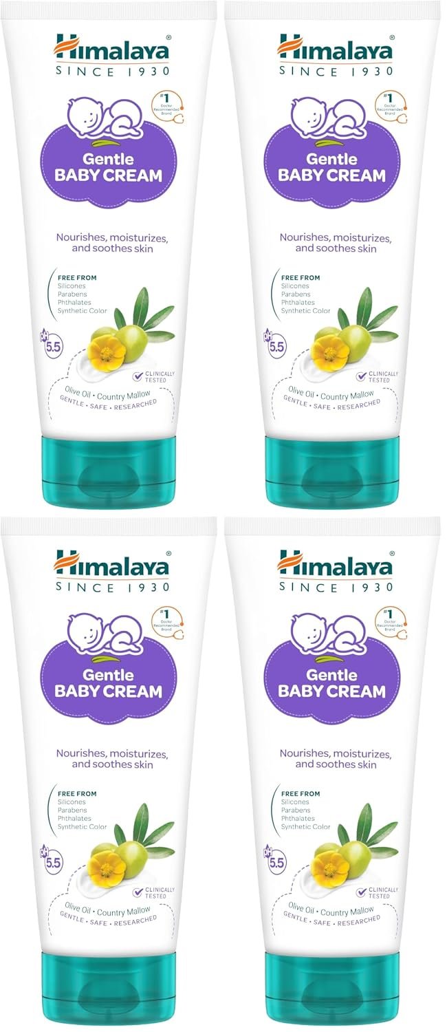 Himalaya Gentle Baby Cream 200ml with Olive Oil, Giloy & Licorice | pH 5.5 | No. 1 Doctor Recommended Baby Cream | Hypoallergenic | Nourishing Baby Face Cream & Moisturizer for All Skin Types