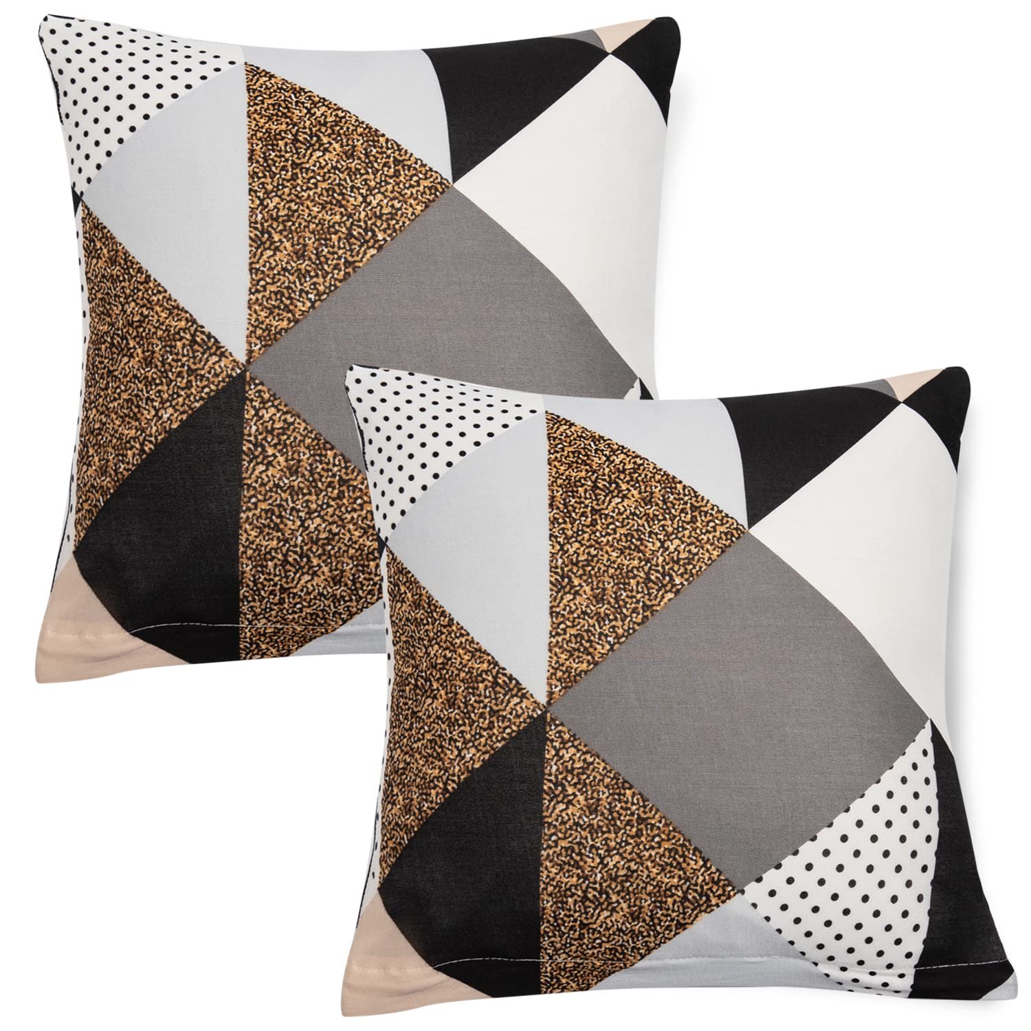 HOKIPO Stretchable Cushion Cover 16x16 in, Set of 4, Multicolor