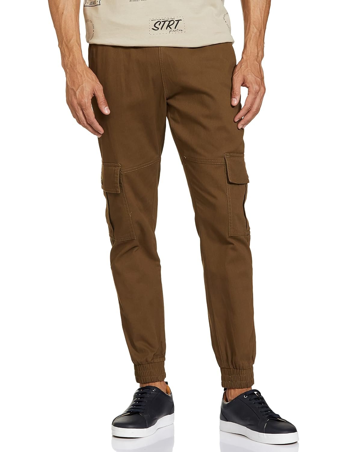 Symbol Men's Stretchable Slim Fit Cargo Jogger Pants | Chinos | Casual Trousers