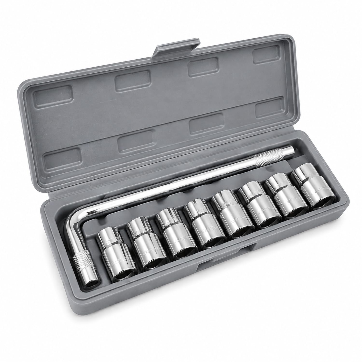 Oblivion Tool Box Kit – Socket Wrench Set 10-Pc 3/8-Inch Drive 6-Point – Durable Hand Tool Set for Automotive Repairs, Household Maintenance, Workshop Projects, Mechanical Jobs & DIY Applications