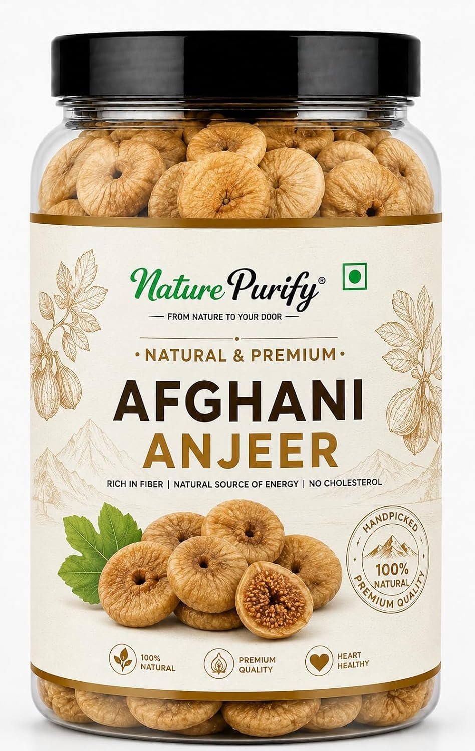 Nature Purify Premium Afghani Anjeer (Dried Figs) 1KG | Naturally Sweet & Fibre Rich | Fresh & Hygienically Packed Dry Fruits | Healthy Snacks