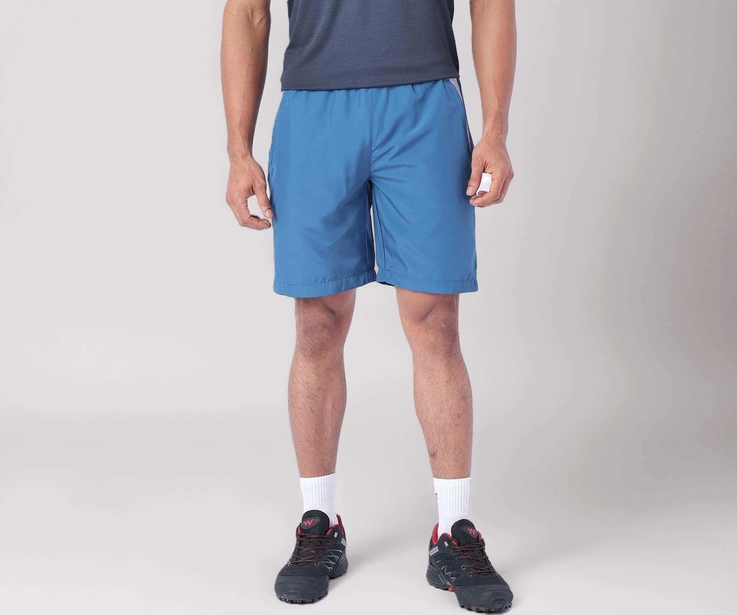 Wildcraft Men’s Solid Regular Fit Shorts | Mid Waist with Adjustable Drawcord