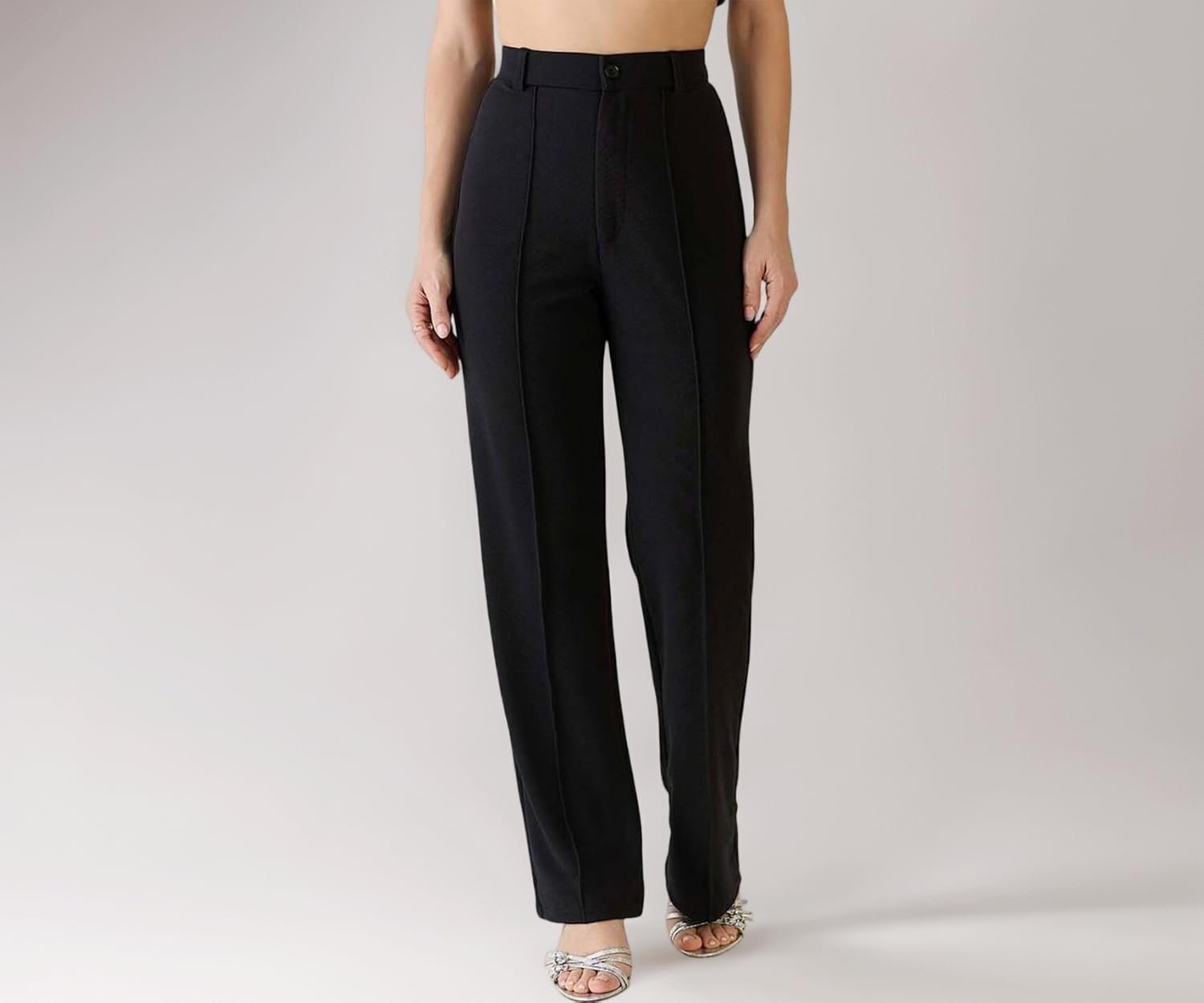 KOTTY Women Polyester Blend Solid Trousers